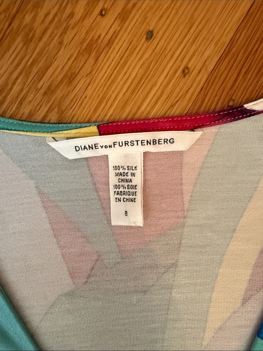 DVF Colorful Geometric Wrap Top - Multi - Picture 2 of 6